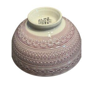 Ooh La La By BIA Pink Ceramic Bowl With Geometric & Floral Pattern - 5.5" Diamet